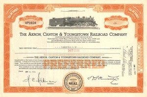 Akron, Canton and Youngstown Railroad Co. - Stock Certificate